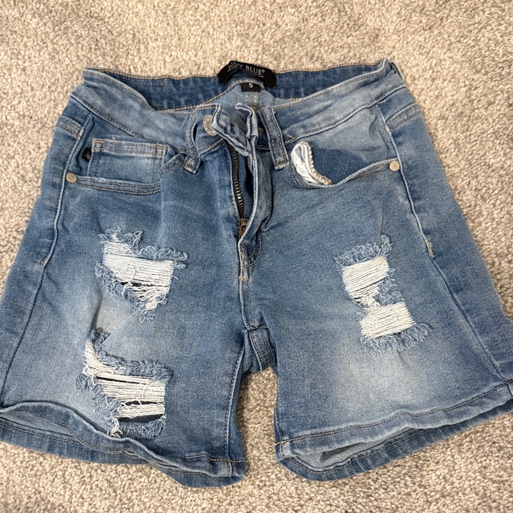Judy Blue Distressed Blue Jean Shorts